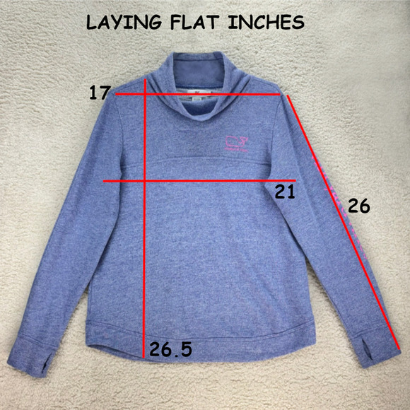 Vineyard Vines Sweater Pullover Cowl Neck Long Sleeve Womens Medium Purple Logo - Picture 8 of 12